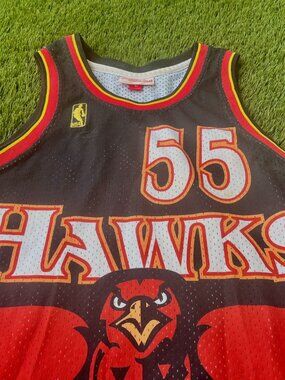 NWOT Mitchell & Ness Dikembe Mutombo Hardaway Atlanta Hawks NBA Jersey Sz L
